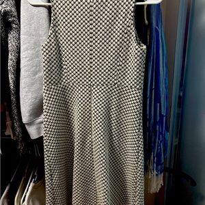 LOFT Black and White Halter Sheath Dress